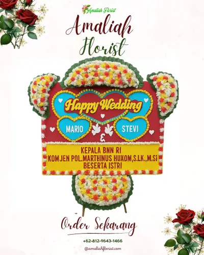Karangan Papan Bunga Pernikahan di Cijayanti